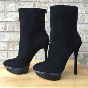 NWOB Brian Atwood Suede Platform Booties 10M